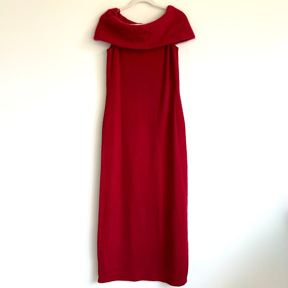 Vintage Lauren Ralph Lauren Angora Wool Off Shoulder Knit Gown Deadstock NWT - Picture 13 of 16